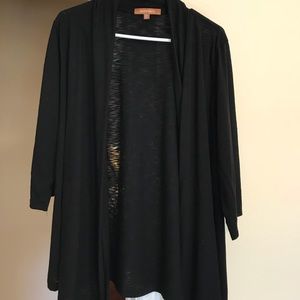 Ellen Tracy black open front cardigan XL